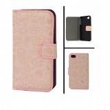 Wholesale - Magic Girl Series Leather Cover Case with Magnet Buckle for iPhone 4/4S-Pink