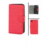 Wholesale - Magic Girl Series Leather Cover Case with Magnet Buckle for iPhone 4/4S-Dark red