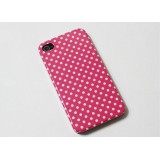 Wholesale - Pink Polka Dot Hard Rubber Case For iPhone 4 / 4S