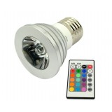 Wholesale - E27 3W Multicolor LED Spotlight Bulb, with Remote Control