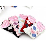 Wholesale - Warm cartoon grids pattern woolen floor socks