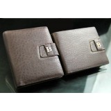 Wholesale - Stylish Leather Rectangle Short Men Wallet with Magnetic Buckle