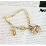 Wholesale - Stylish Bracelet with Diamond High-heeled Shoe & Peach Heart Pendant (TB510)