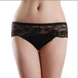 Wholesale - Women's Bamboo-carbon Fiber With Lace Side High Waist Brief/Panties