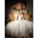 Wholesale - MTF Hot Sale Luxurious Strapless Empire Train Ball Gown Wedding Dress S612