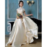 Wholesale - MTF Classic& Timeless Portait Lace A-line Ball Gown Wedding Dress S690