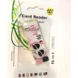 Wholesale - Cartoon Retangle Shape 4-in-1 USB Memory Card Reader