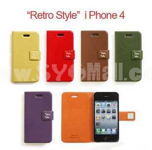 Retro Leather Pattern Protective Case for iphone 4/4S