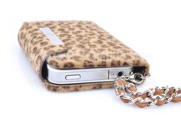 Korea Leopard Leather Pattern Protective Case for iphone 4/4S