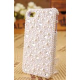 Wholesale - Pearl & Rhinestone Pattern Handmade Protective Case for iphone4/4s