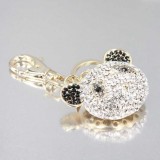 Wholesale - Stylish Panda Head Pattern Diamonds Keychain