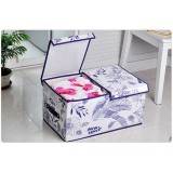 Wholesale - Classic Non-woven Fabrics Blue and White Porcelain Series Two Individual Flips Sweater Storage Box 