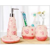 Wholesale - Romantic Plum Blossom Ceramic Bath Accessory Set 4Pcs
