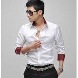 Wholesale - Ec.k.o Colored Inner Edges Leisure Shirt with Long Sleeves (303-C25)