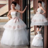 Wholesale - A-line Beading Strapless Empire Floor-length Organza Wedding Dress