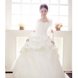 Wholesale - Ball Grown Beading Strapless Empire Floor-length Satin Wedding Dress