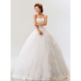 Wholesale - Ball Grown Strapless Paillette Empire Floor-length Organza Wedding Dress