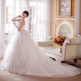 Wholesale - A-line Strapless Paillette Empire Floor-length Organza Wedding Dress