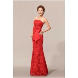 Wholesale - Strapless Floor-length Lace Zipper Wedding Dress