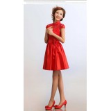 Wholesale - Mandarin Collar Short Sleeve Knee-length Short Cheongsam / Chinese Dress 