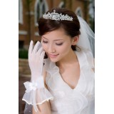 Wholesale - Tulle Wrist Length Bridal Gloves With Bow 