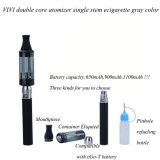 Wholesale - Double Core (Gray Color) 650Mah Single Stem Tobacco Flvaor Black Color