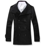 Wholesale - Men's Coat Stand Collar Double-Breasted High Quality Wool Fashion (11-1107-Y03)