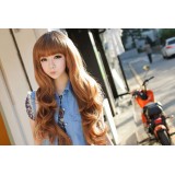 Wholesale - Women's Wig Perma-Long Full Bangs Half Curly (WA-56)