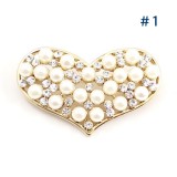 Wholesale - Crystal Pearl Heart-Shaped Style Brooch with SWAROVSKI Elements (9164)