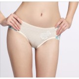 Wholesale - Low Waist Flora Embroidery Cotton Panties