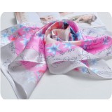 Wholesale - Plants Pattern Pure Mulberry Silk Printing Square Women's Kerchief Scarf