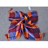 Wholesale - Girds Pattern Pure Mulberry Silk Printing Square Women's Kerchief Scarf