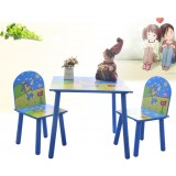 Wholesale - Small Child Study Desk with 2 Chairs and Cartoon Printing (XBB-7001)