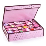 Wholesale - Storage Box for Underwear Socks Dots Design Non-Woven Fabric 24 Cells (SN2002)