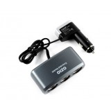 Wholesale - OZIO 3-Way Socket Car Cigarette Lighter Splitter with Adapter 12V 24V + 2.1A, Black