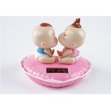 Wholesale - Cute Asian Solar Powered Adorable Baby Doll, Motion Toy Bobble Head