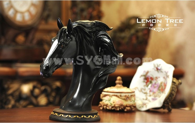 Stylish Resin Horse Head Pattern Family Artware 