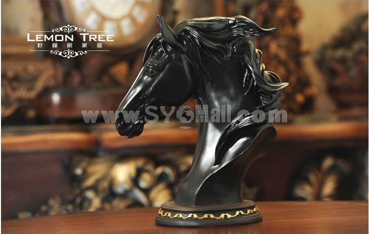 Stylish Resin Horse Head Pattern Family Artware 