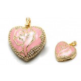 Wholesale - Pink Rhinestone Loving Heart Shape 8G USB