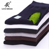 Wholesale - LR Normal Soild Color Cotton Business Casual Men's Long Socks Wholesale 20Pairs/Lot One Color