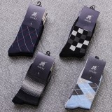 Wholesale - LR Diamond Pattern Cotton Business Casual Men's Long Socks Wholesale 12Pairs/Lot One Color