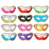 Wholesale - 10pcs Halloween/Custume Party Mask Male Mask with Gold Dust Half Face