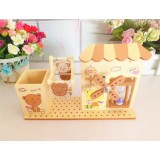 Wholesale - Decorative Wooden Hourglass Windmill Pen Pot