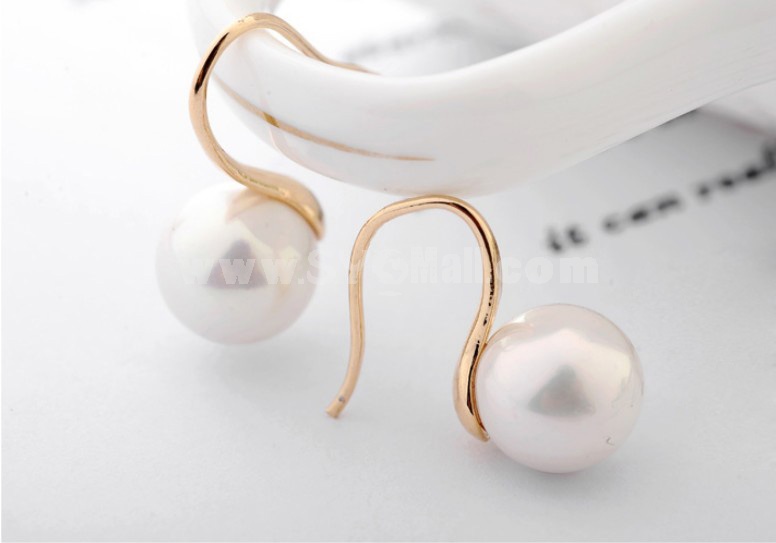 Exquisite Simple Pearl Pattern 18K Gold Plating Drop Earring