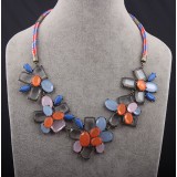 Wholesale - Exaggerate Luxurious Shiny Color Flora Pattern Rhinestone Women Necklace Choker