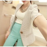 Wholesale - W330 Shoulder Padding Seventh Sleeve Stripe Pattern Slim Suit Coat