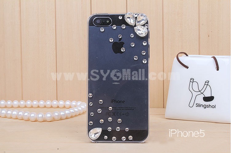 Water drop Pattern Rhinestone Phone Case Back Cover for iPhone4/4S iPhone5