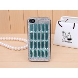 Wholesale - 2 Colors Rectangular Rhinestones Ranged Phone Case Back Cover for iPhone4/4S iPhone5