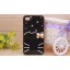 Kitten Face & Bowknot Pattern Rhinestone Phone Case Back Cover for iPhone4/4S iPhone5 F0019