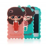 Wholesale - Lovely Girl Pattern Silicone Case for iPhone4/4s